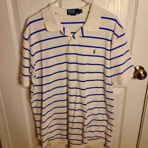 Blue and White Polo Men's Shirt